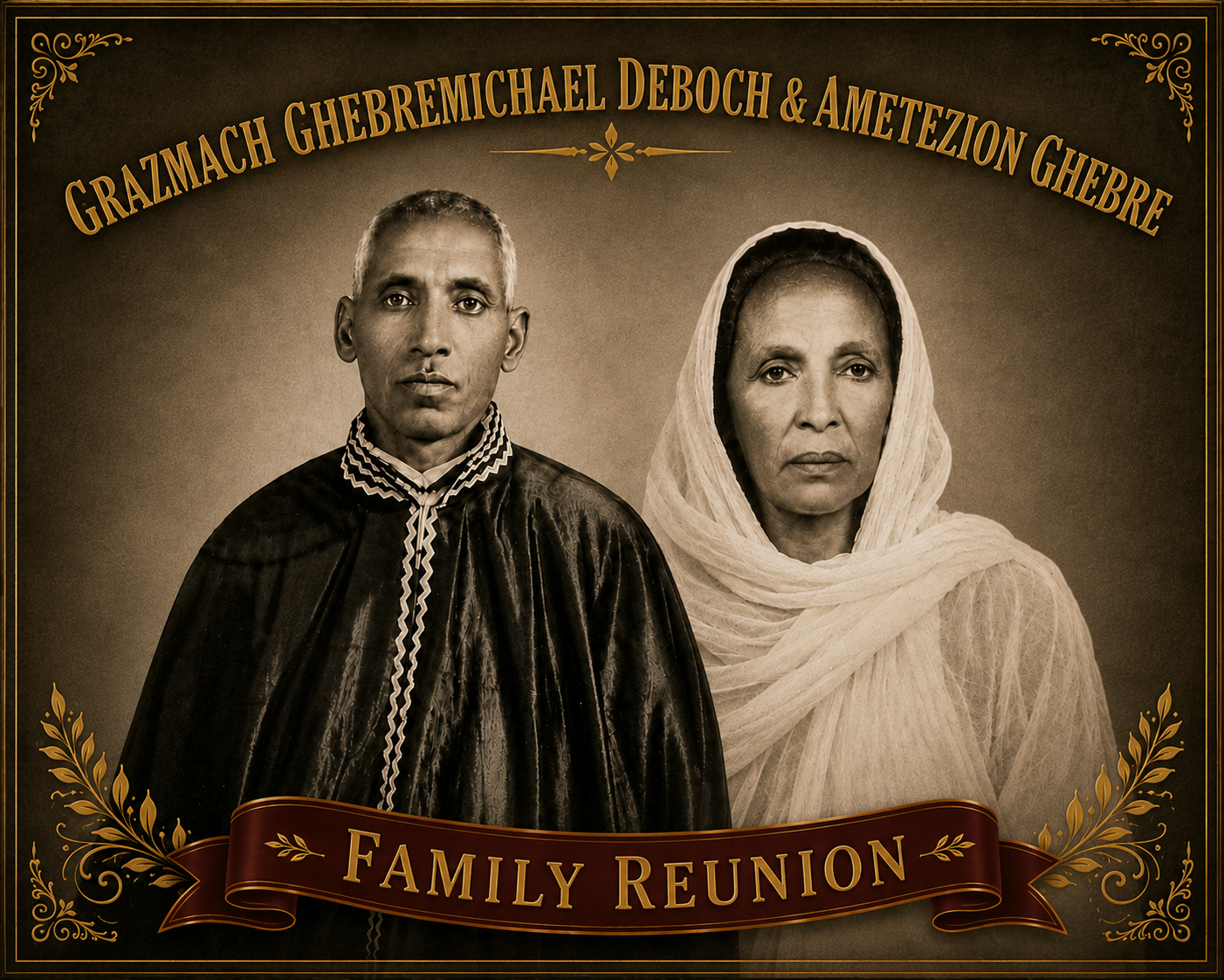 Legacy portrait of Ghebremichael Deboch and Ametezion Ghebre